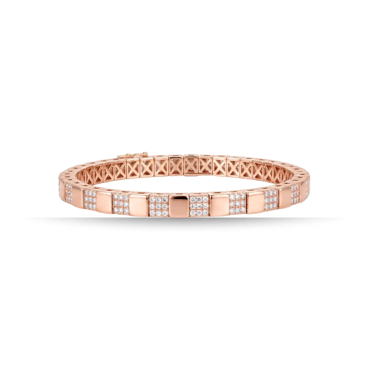 925 Sterling Silver Stylish Geometric Designer Stretchable Bracelet For Women